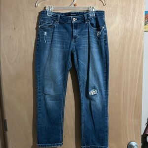 White House Black Market Blue Slim Jeans Distressed Style